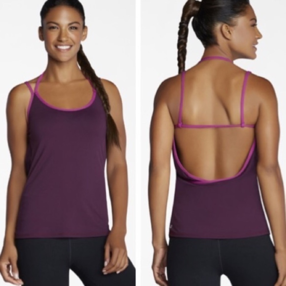 Fabletics athletic tank, plum/fuschia, XS